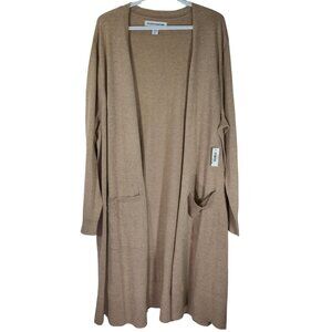 Universal Open Thread Tan Long Knit Cardigan - Size 4XL
